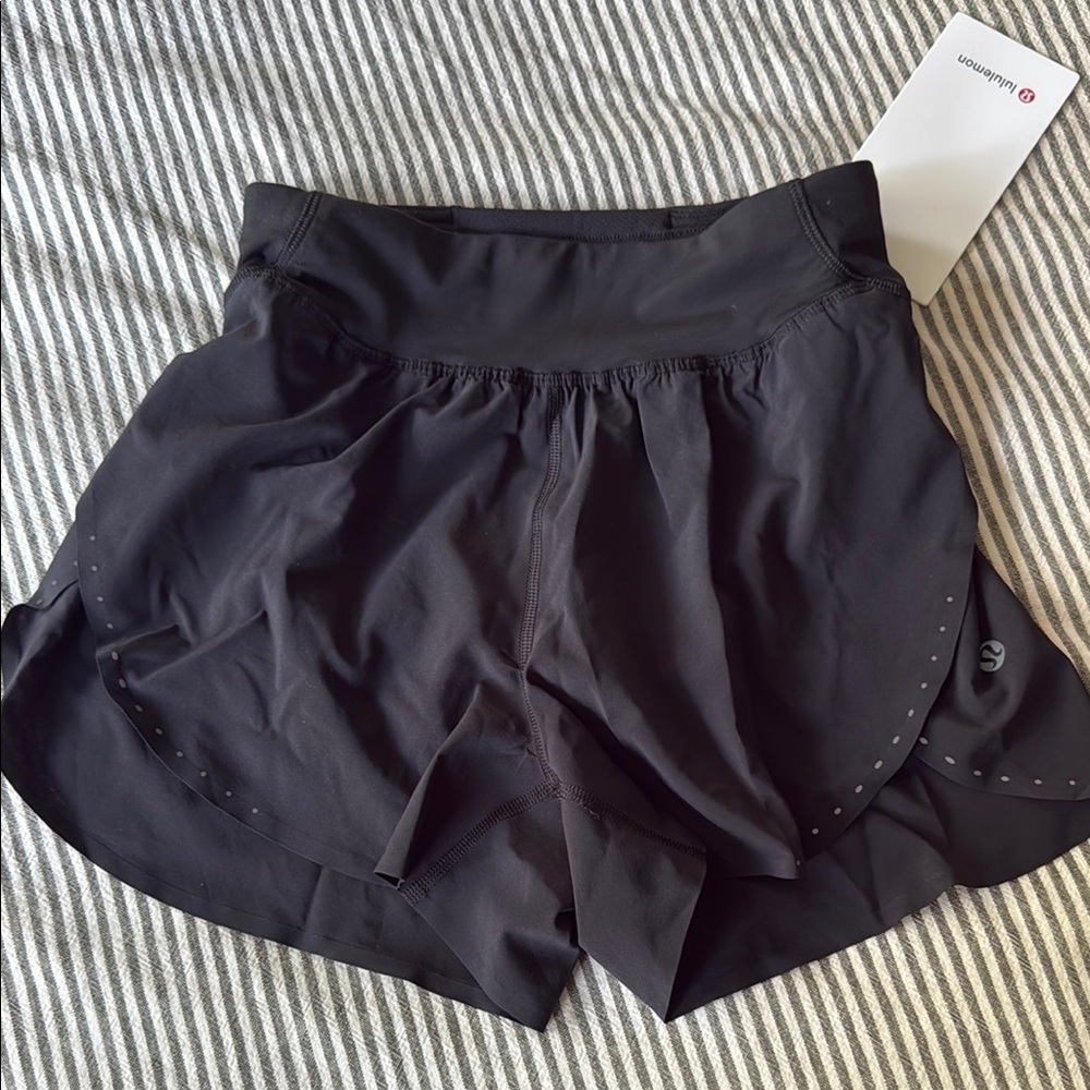 Lululemon Athletica Black Athletic Shorts Moisture-Wicking Performance